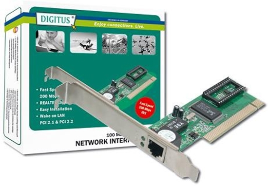 Изображение DIGITUS PCI Card 1x RJ45 Fast Ethernet retail