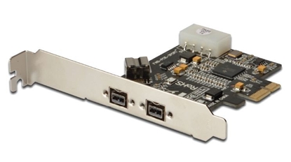 Attēls no Digitus Firewire 800 PCIe Card 2x9-Pin Extern + 1x9-Pin Intern