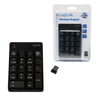 Изображение LogiLink Keypad wireless, mit 18 Tasten, black