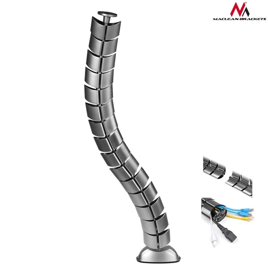 Изображение Organizator maskownica kabli do biurka MC-768 S srebrna