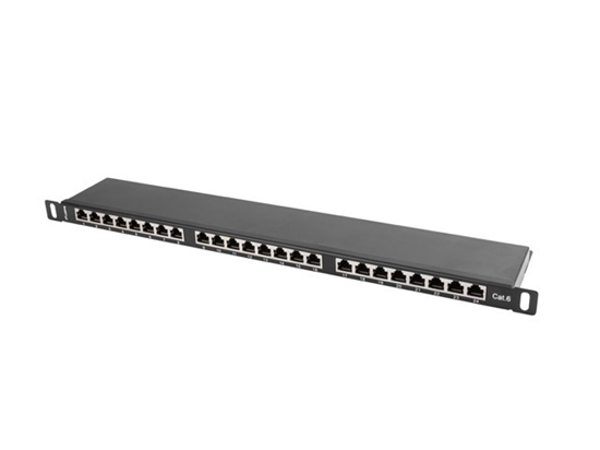 Изображение Lanberg 19" Patchpanel 0.5U 24-Port CAT.6 FTP geschirmt sw