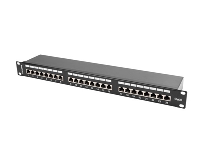 Picture of Lanberg Patchpanel 24-Port 1U 19" Cat. 6 FTP geschirmt schw.