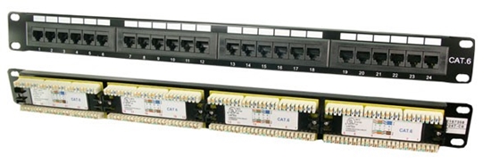 Изображение Logilink Patchpanel 24-Port RJ45 19" Cat6 ungeschirmt