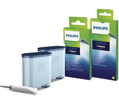 Attēls no Philips Maintenance kit CA6707/10 Same as CA6707/00 Total protection kit 2x AquaClean Filters & Grease 6x Milk
