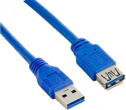 Attēls no Przedłużacz kabla USB 3.0 AM-AF niebieski 1.8M 