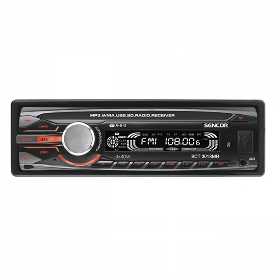Изображение Radio samochodowe z pilotem SCT 3018MR Moc4x40W,USB/SD/MMC