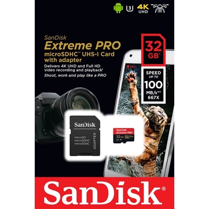 Attēls no SanDisk A1 Extreme Pro microSDHC 32GB