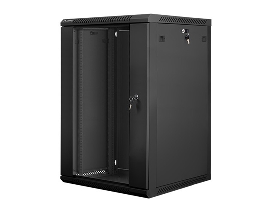 Picture of Lanberg Rack Wandschrank 19" 18U/600X600 Glastür schwarz