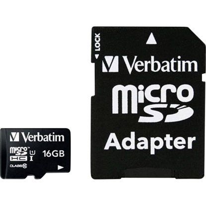 Attēls no Verbatim microSDHC          16GB Class 10 UHS-I incl Adapt. 44082