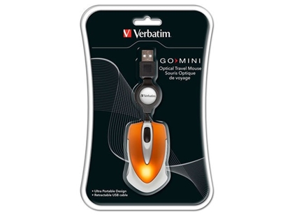 Attēls no Verbatim Go Mini Optical Travel Mouse Volcanic Orange      49023