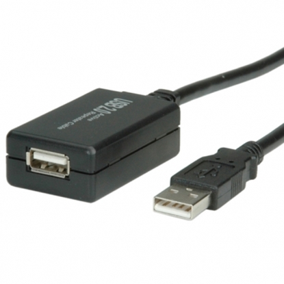 Изображение VALUE USB 2.0 Extension Cable, active with Repeater, black, 12.0 m