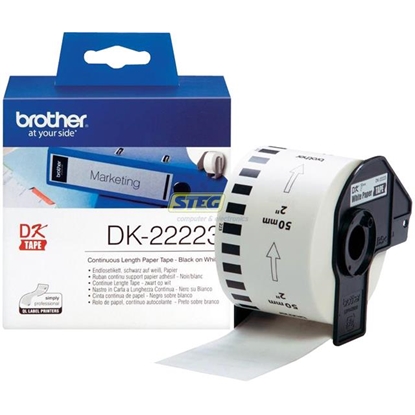 Picture of Brother Continuous Length Paper Tape, black on white    DK-22223