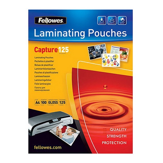 Picture of FELLOWES Laminēšanas kabatas 125 mkr, 100 gab/iep. (75 x 105 mm)