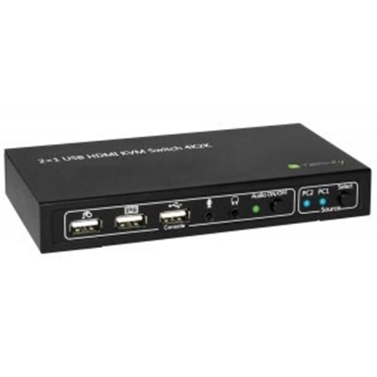 Изображение 2-portowy przełącznik KVM HDMI/USB 2x1 z audio