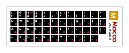 Picture of Mocco Keyboard Sticks ENG / RU With Laminated Waterproof Level White / Red