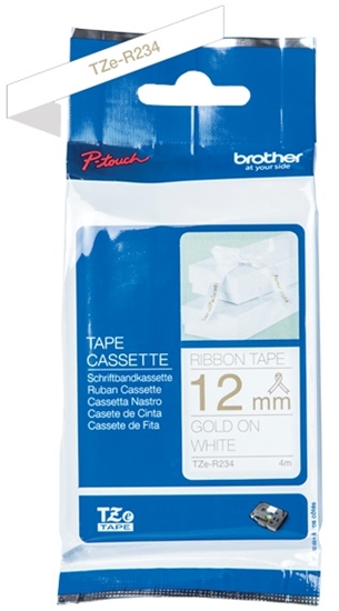 Picture of Brother TZE-R234 label-making tape Gold on white