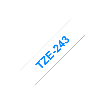 Attēls no Brother labelling tape TZE-243 white/blue 18 mm