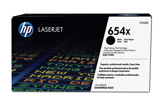 Изображение HP 654X High Yield Black Original LaserJet Toner Cartridge