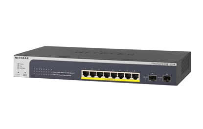 Picture of Netgear GS510TPP Managed L2/L3/L4 Gigabit Ethernet (10/100/1000) Power over Ethernet (PoE) Black