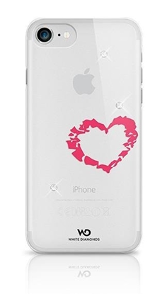 Picture of White Diamonds Lipstick Heart Case With Swarovski Crystals for Apple iPhone 6 / 6S Transparent