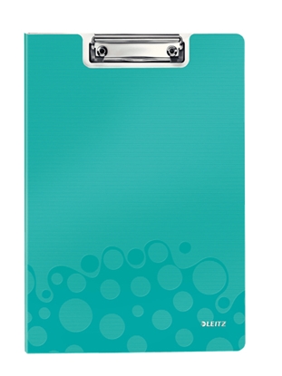 Picture of Leitz WOW Clipfolder with cover clipboard A4 Metal, Polyfoam Blue