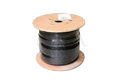 Picture of Kabel teleinformatyczny instalacyjny zewnętrzny żelowany kat.5e, U/UTP, Fca, drut, AWG24/1, PE, 305m, czarny, szpula