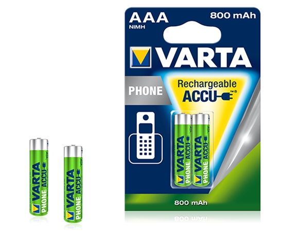 Picture of 1x2 Varta Professional Accu NiMH 800 mAh AAA Phone Power