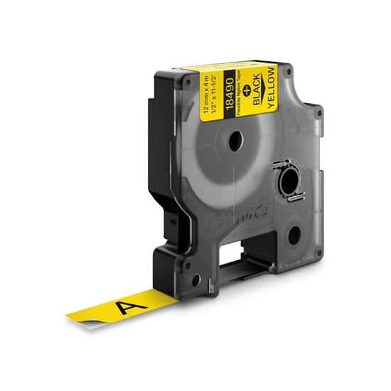 Picture of Dymo Rhino Flexible Nylon Tape 12 mm x 3,5 m black to yellow