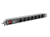 Picture of Lanberg PDU Steckdosenleiste 19" 1U 7x Schuko C14 2m schw.