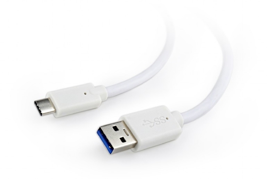 Изображение Kabelis Gembird USB-A Male - USB Type-C Male 3m White