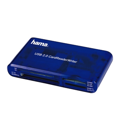 Изображение Hama USB 2.0 Multi Card Reader 35 in  1, blue             55348