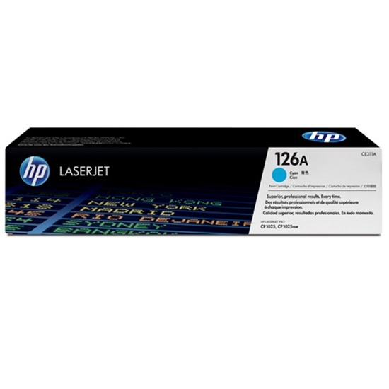 Picture of HP 126A Cyan Toner Cartridge, 1000 pages, for HP Color LaserJet CP1025, Pro 100, Pro 200, M275 series