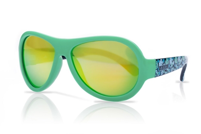 Pilt Akcija! SHADEZ Designer Leaf Print Green Junior bērnu saulesbrilles, 3-7 gadi