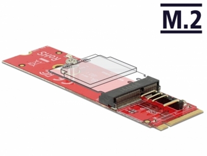 Attēls no Delock Converter M.2 Key M male > M.2 Key E slot for USB and PCIe modules