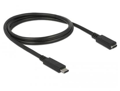Attēls no Delock Extension cable SuperSpeed USB (USB 3.1 Gen 1) USB Type-C™ male > female 3 A 0.5 m black