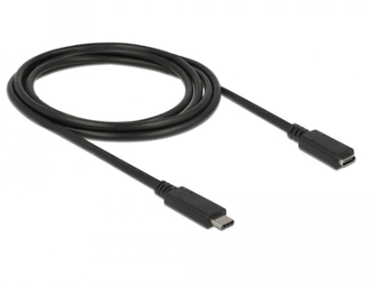Attēls no Delock Extension cable SuperSpeed USB (USB 3.1 Gen 1) USB Type-C™ male > female 3 A 2.0 m black