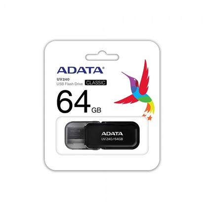 Attēls no MEMORY DRIVE FLASH USB2 64GB/BLACK AUV240-64G-RBK ADATA