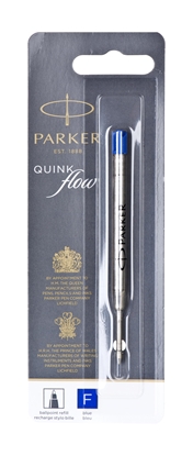 Attēls no Parker Quinkflow Refill F blue Ballpoint Pen (Blister)