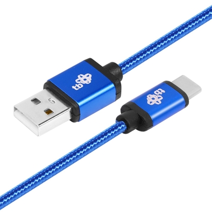 Attēls no Kabel USB-USB C 1.5m niebieski sznurek 