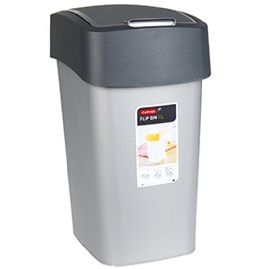 Picture of Atkritumu tvertne Curver Flip Bin 25L sudr./pelēks