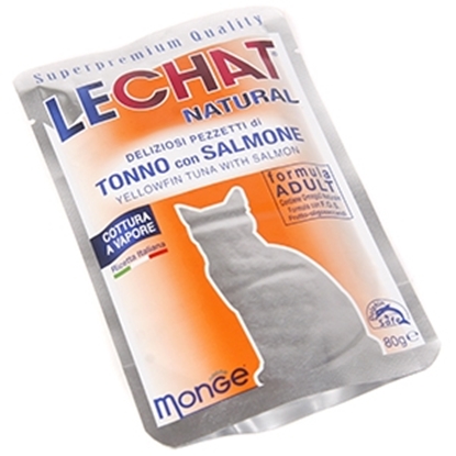 Изображение Barība kaķiem LeChat Natural tuncis ar lasi 80g