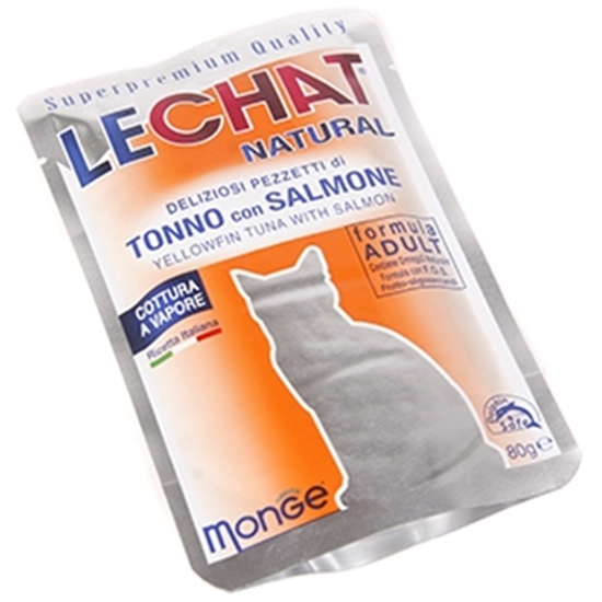 Изображение Barība kaķiem LeChat Natural tuncis ar lasi 80g