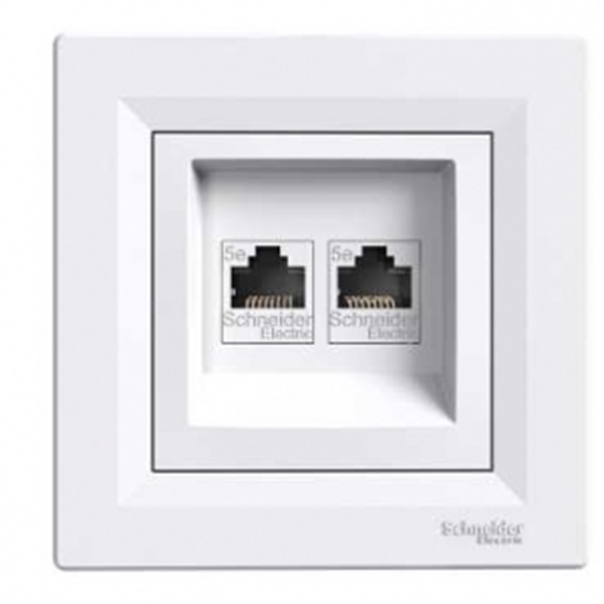 Picture of Data rozete Asfora 2xRJ45 balta