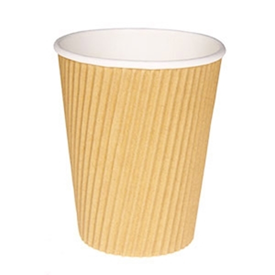 Изображение Papīra glāzes 300-350ml brūnas, 25gab.