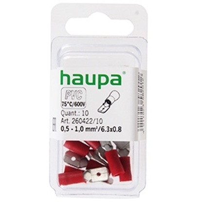 Picture of Konektors 0.5-1.0/mal6,3x0,8 izol,sarkans 10gab