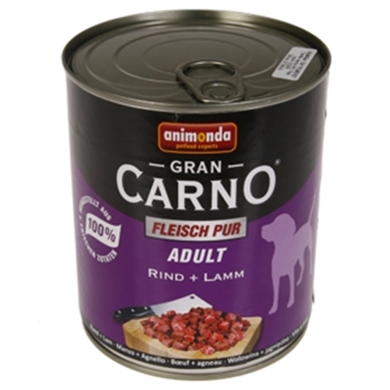 Picture of Konservi suņiem GranCarno  liellopa+jēra gaļa 800g