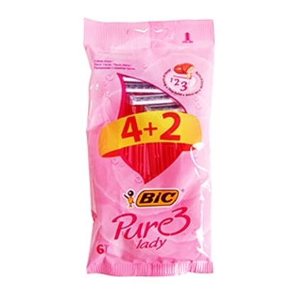 Picture of Skuveklis Bic Pure 3 Pink 4+2gab