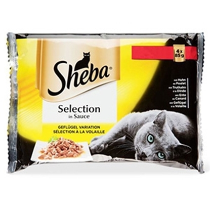 Изображение Barība kaķiem Sheba Duett gaļas pastētes 4x85g