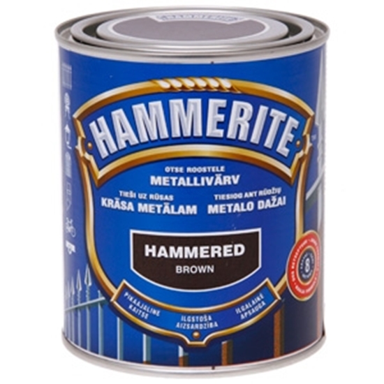 Изображение Krāsa metālam  Hammerite hammered brūna 250ml
