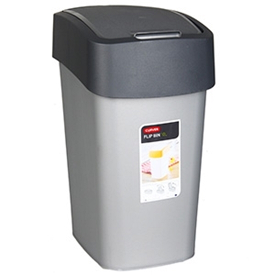 Picture of Atkritumu tvertne Curver Flip Bin 10L pelēka